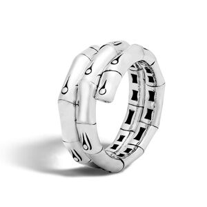 JOHN HARDY Bamboo Double Coil Band Ring in Sterling Silver Size 6